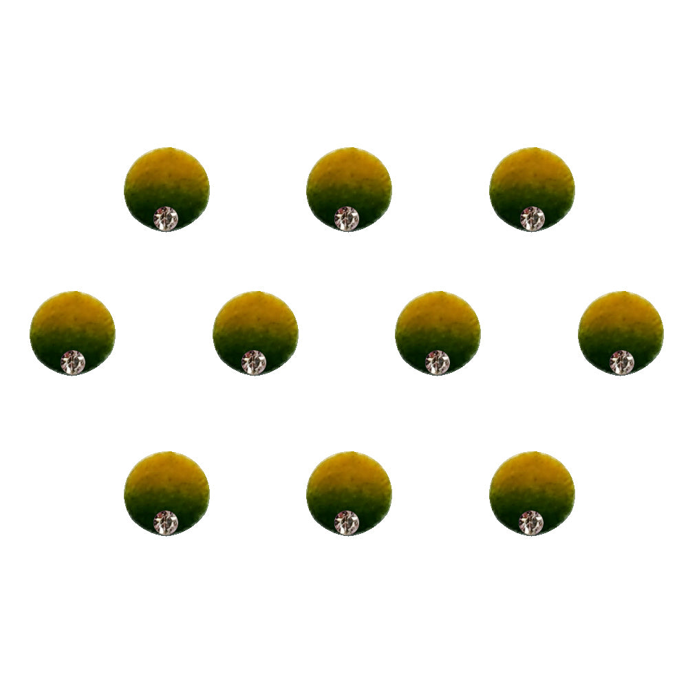 Comet Busters® Yellow Round Classic Bindis – Handcrafted, Reusable, Skin-Safe Indian Forehead Stickers for Women