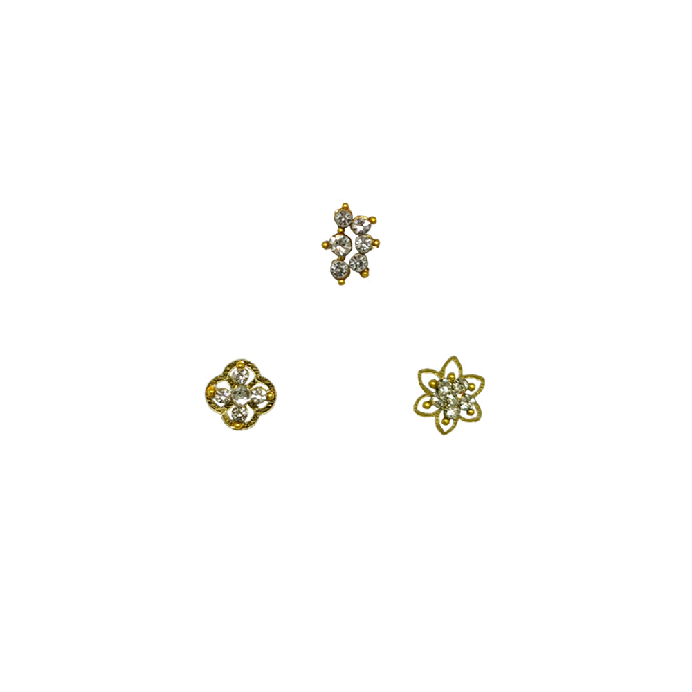 Comet Busters Gold Finish Nose Studs Stick Ons Self Adhesive Fake Nose